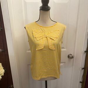 See by Chloe yellow stripe top, size US8